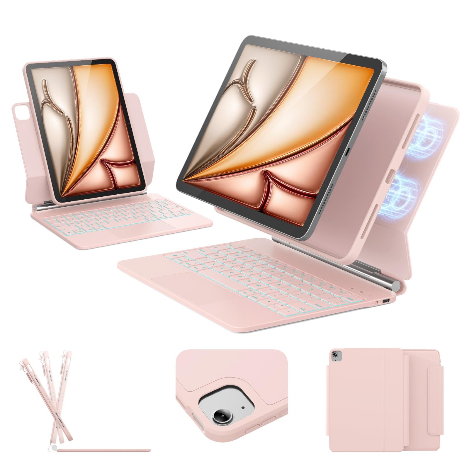ZYNTHRALIX for iPad Air 11-inch Case with Keyboard (M3/M2, 2025/2024), Keyboa...