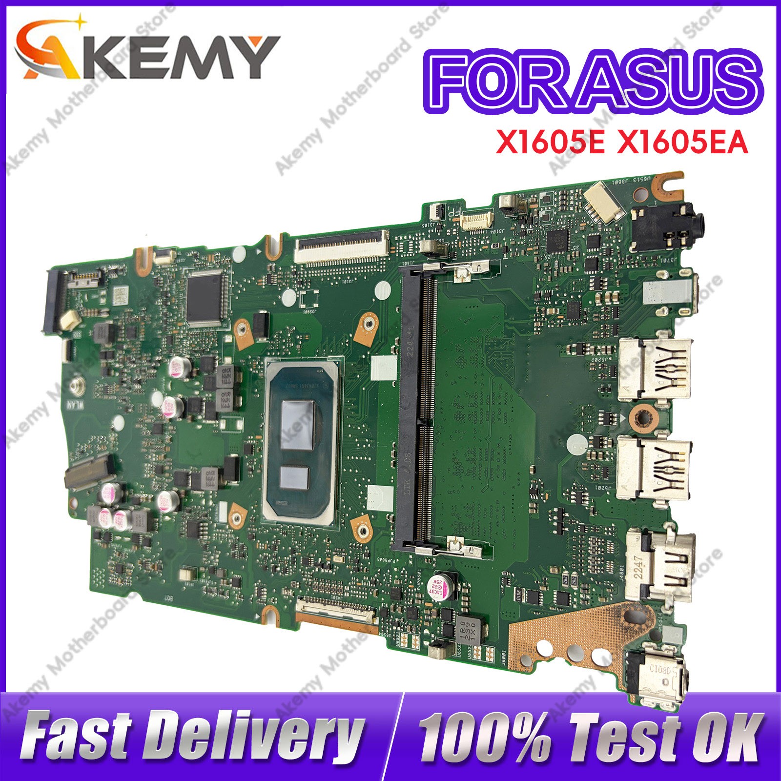 X1605EA Laptop Motherboard For ASUS X1605E Mainboard W/ I3 i5 i7 CPU Tests OK