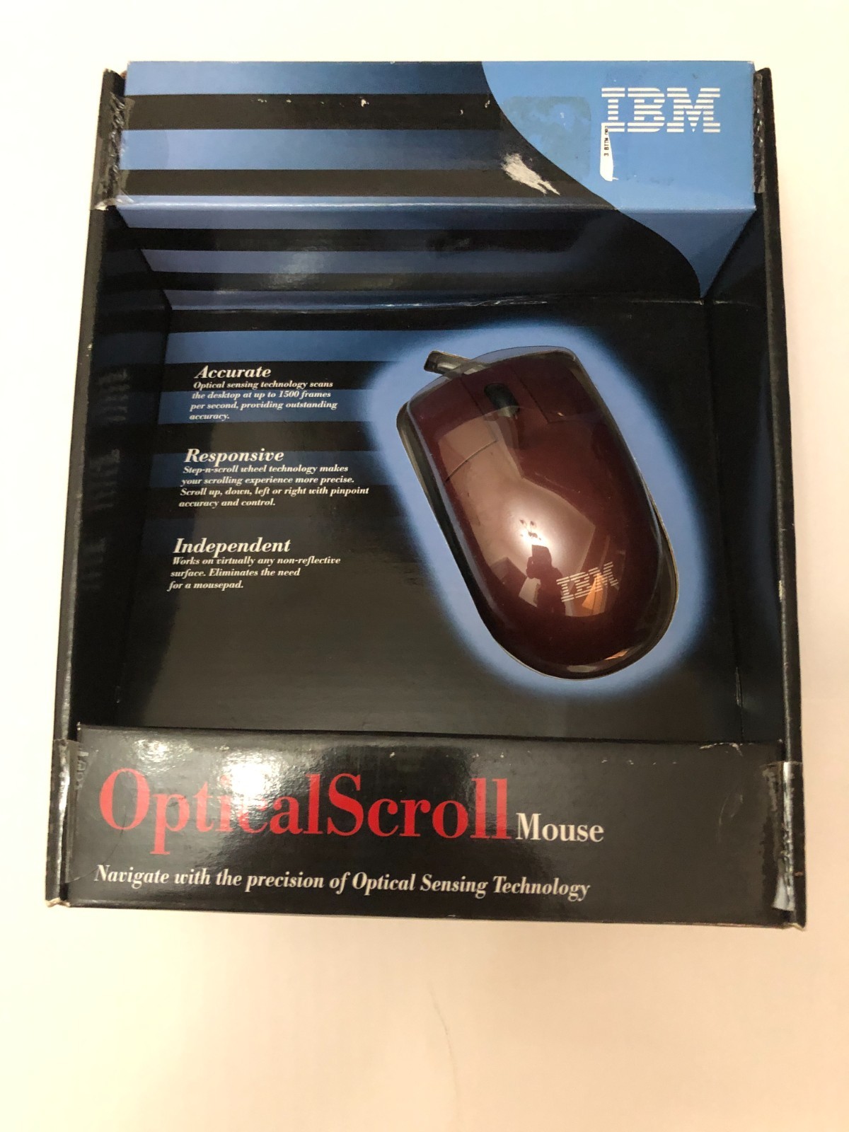 Vintage IBM 31P8202 Scroll Point Wired Optical Mouse Sealed New in Box