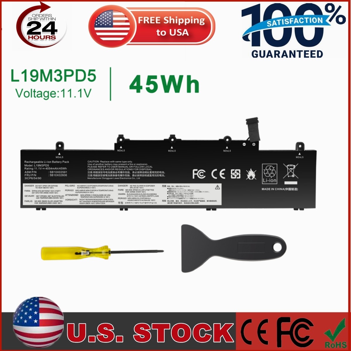 ✅45Wh L19C3PD5 L19D3PD5 L19M3PD5 Battery For Lenovo ThinkPad E14 Gen 2 20T6 20TA