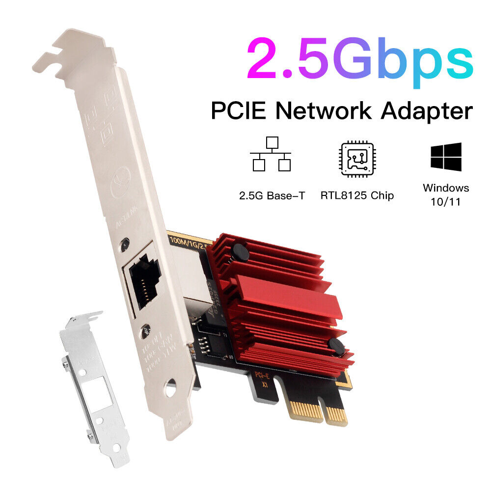 2.5Gbps PCIe Gigabit Network Card RJ45 LAN PCI Express X1 X4 X8 Ethernet Adapter
