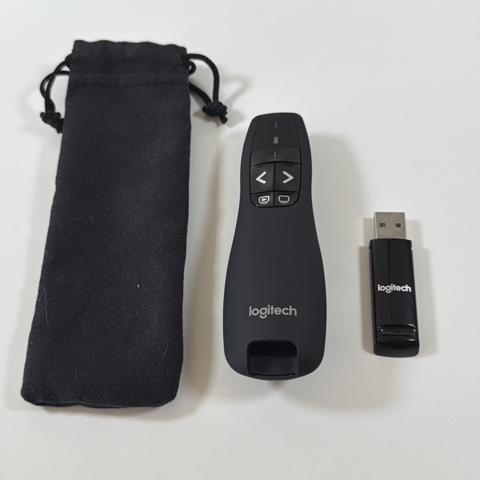 Logitech R-R0008 Wireless R400 Presentation Remote Clicker + Dongle Tested Clean