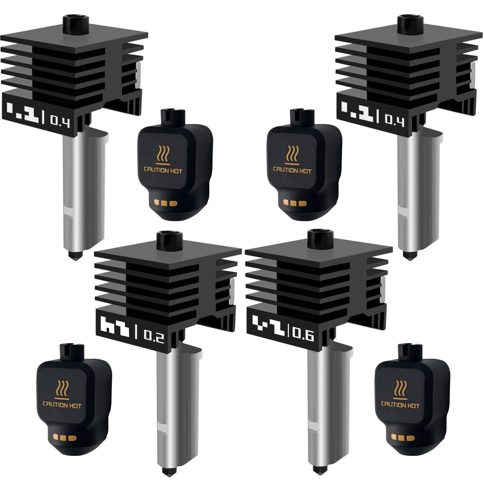 4 PCS 0.2/0.4/0.6MM P2S Hotend Kit for Bambu Lab X2D/H2D/H2S/H2C/A1/A1 Mini |...
