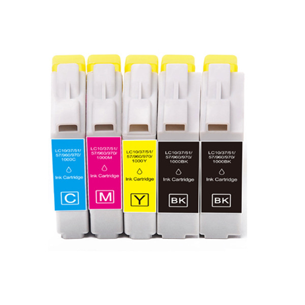 5 PK Ink Cartridge for LC51 LC51BK LC51C LC51M LC51Y 230C 240C 440CN 465CN 665CW