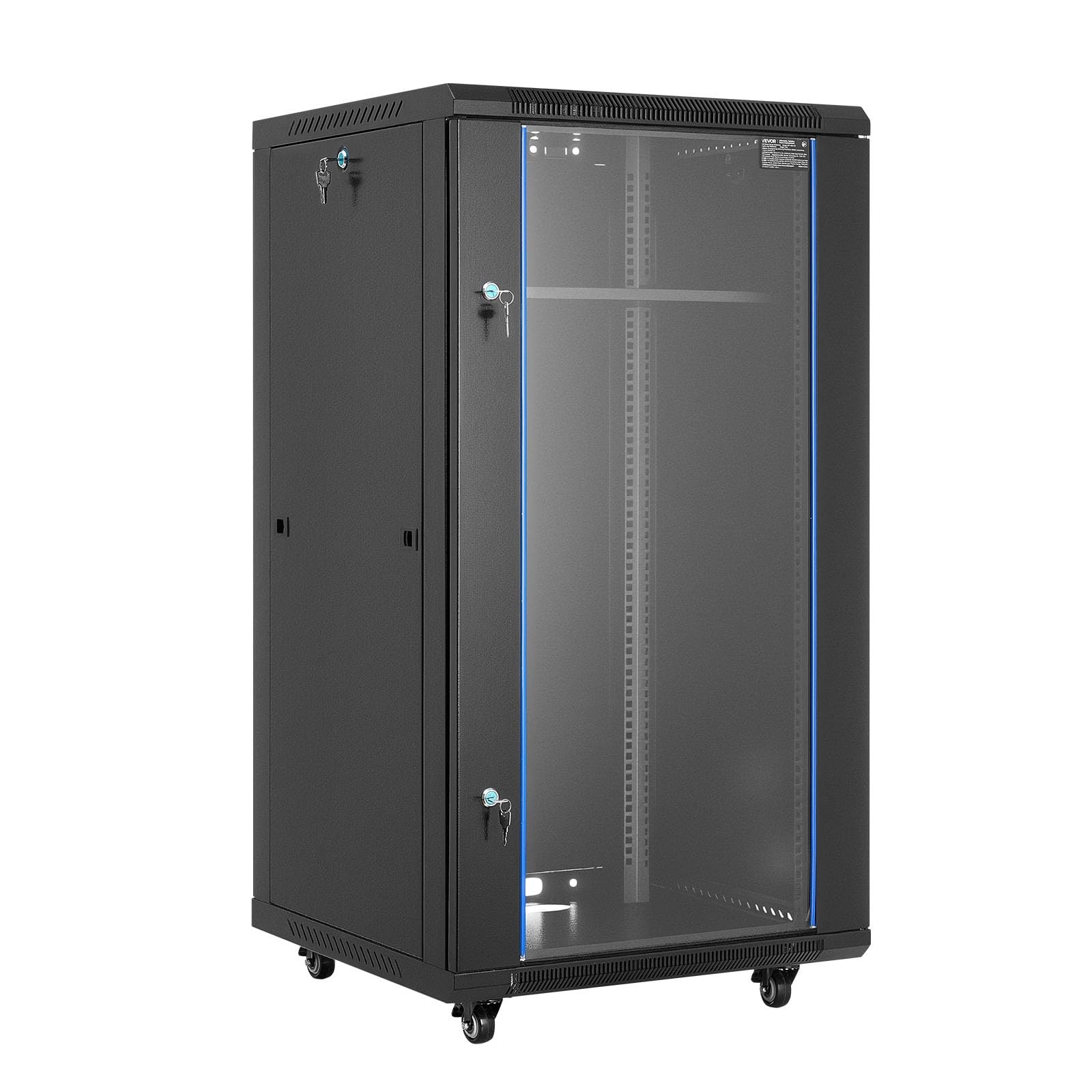 22U Wall Mount Network Server Cabinet Rack Enclosure 23.6" Deep 300 lbs Black