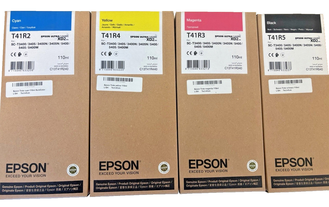4X Original Ink Epson SureColor SC T3400 T3405 T4500 / T41R2 T41R3 T41R4 T41R5