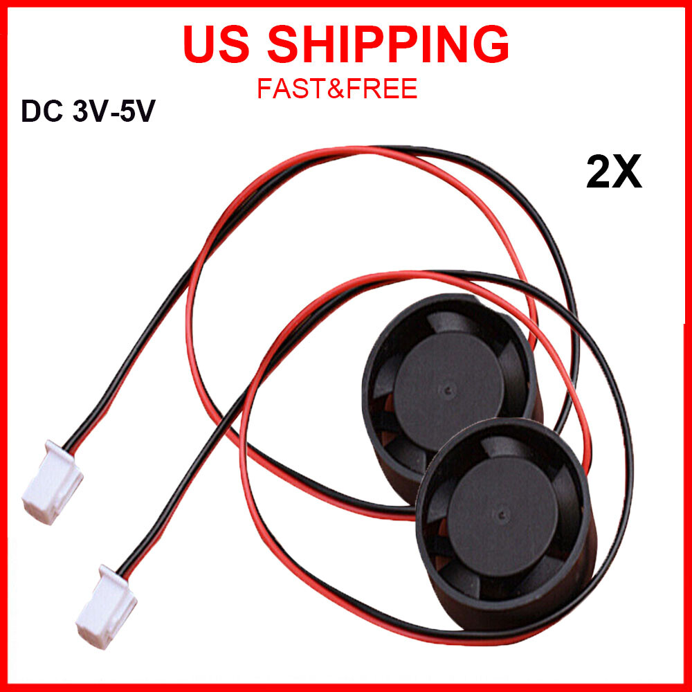 2pcs DC 5V Mini 2510 Brushless DC Cooling Fan 800RPM Quiet Large Air Volume Fan