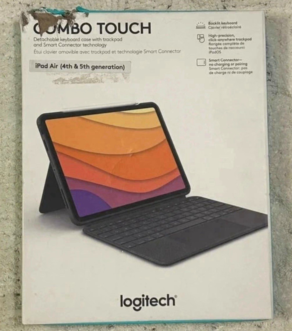 Logitech Combo Touch Black Keyboard Case w/ Trackpad for iPad Air 4th/5th 10.9"