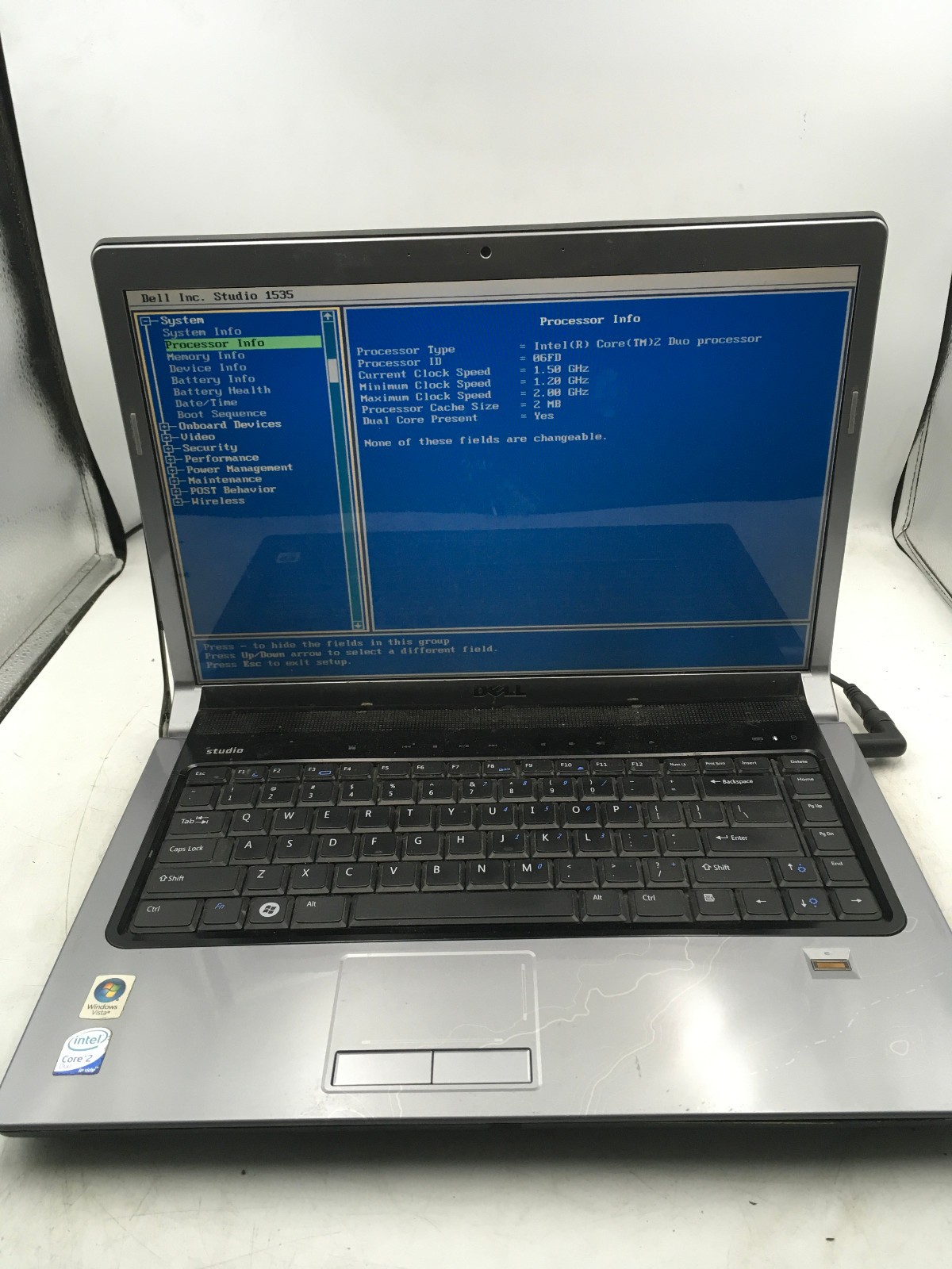 DELL STUDIO 1535 - BOOTS TO BIOS - INTEL CORE 2 DUO - 3GB RAM - READ DESC - BB