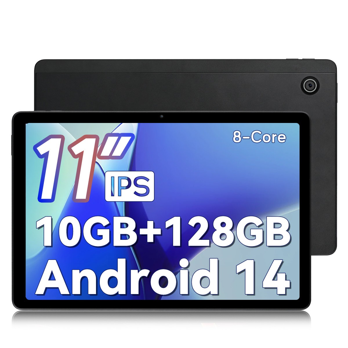 11 inch Android 14 Tablets 10+128GB IPS HD Touchscreen Octa-Core Dual Camera
