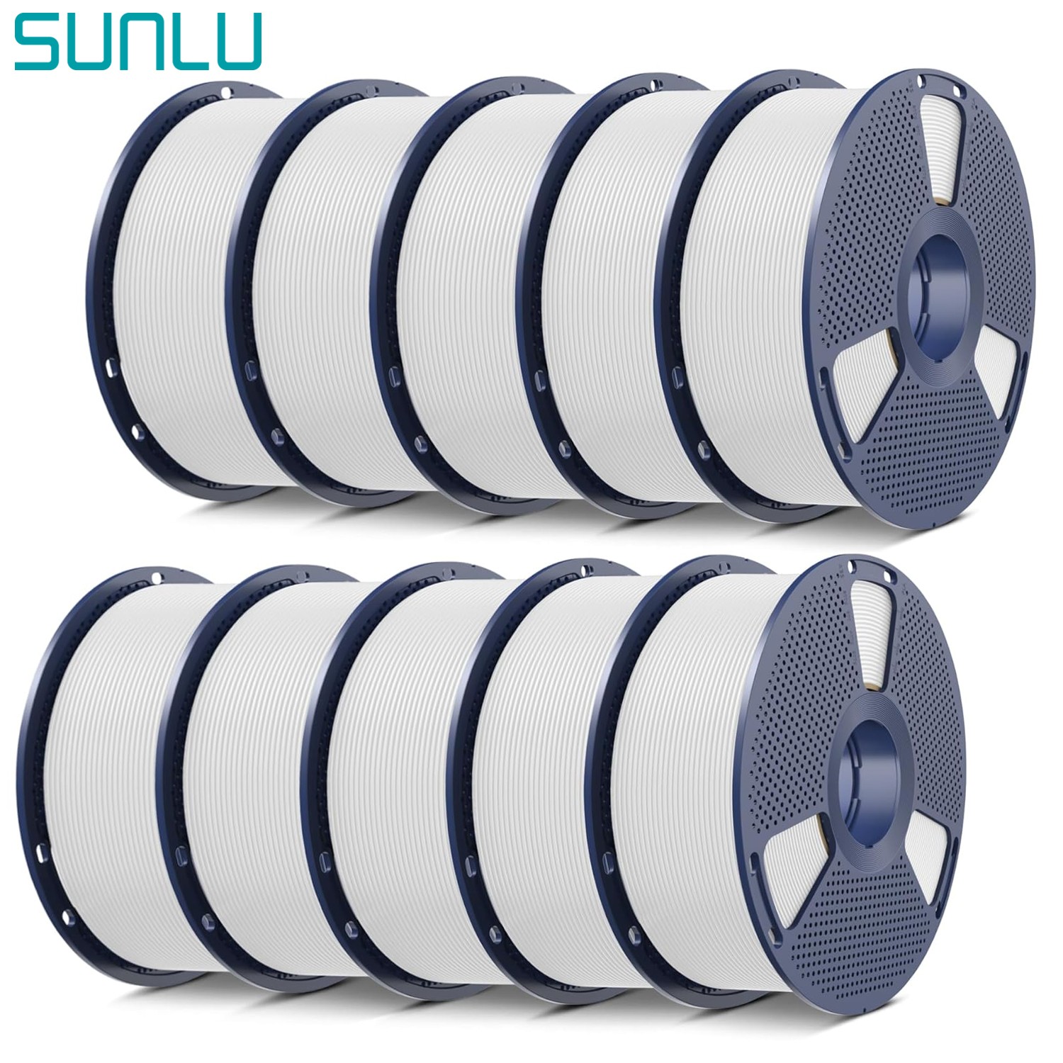 SUNLU PLA+ 1KG*10/Roll PLA Plus 3D Printer Filament 1.75+/-0.02mm High Toughness