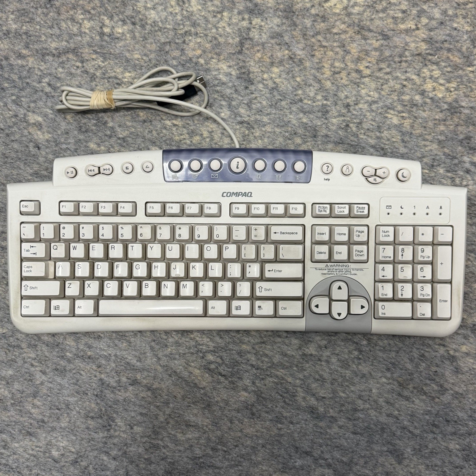 Compaq KU-9978 Vintage USB Multimedia Keyboard White Retro PC Music Controls