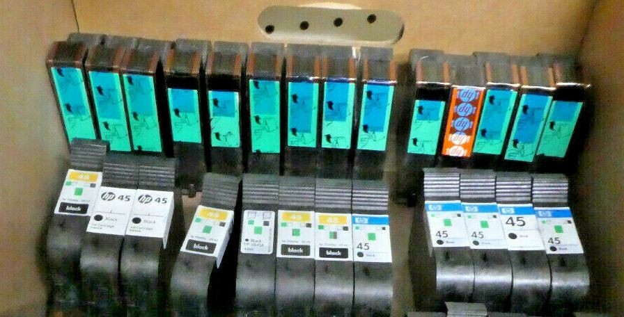 25 Total Genuine UNUSED HP 45 Inkjet Cartridges 51645A NO BOX Tape Seal Intact