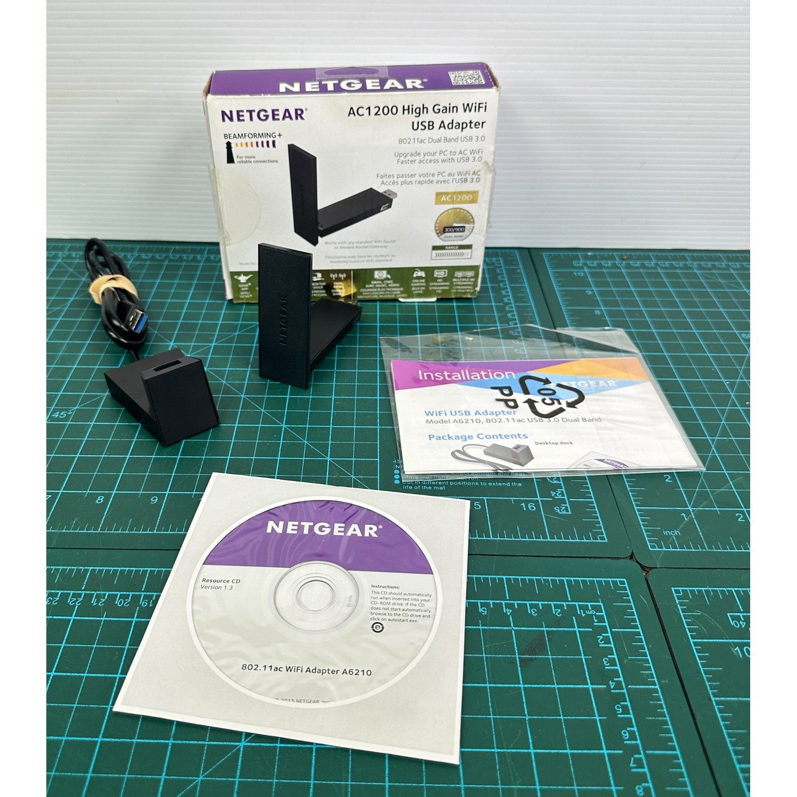 Netgear AC1200 High Gain WiFi USB Adapter A6210 Dual Band 802.11ac USB 3.0