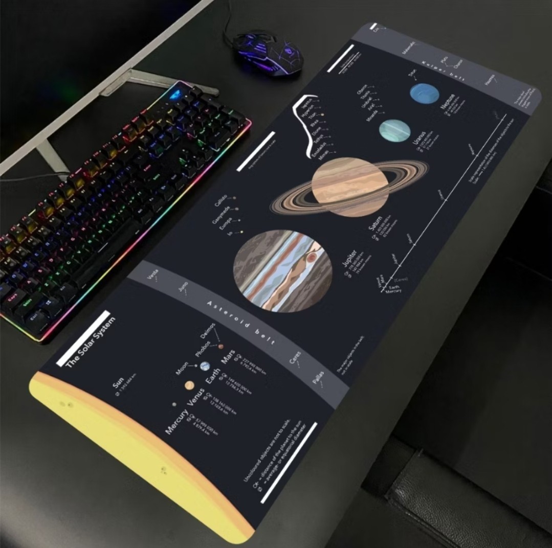 Science Solar System mouse pad desk pad 80cmx30cmx2mm