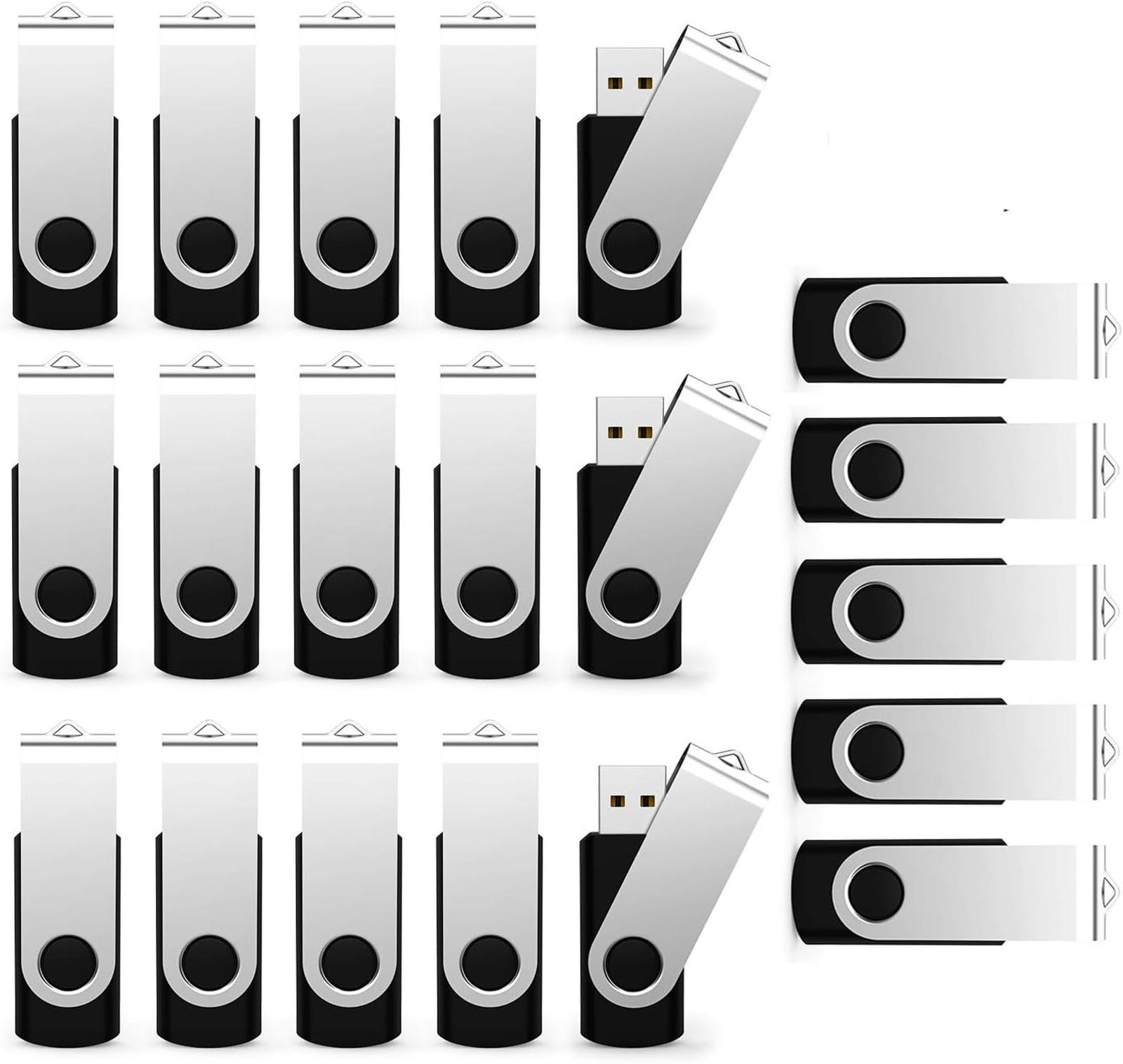 20 Pack 8GB USB Flash Drives USB 2.0 Bulk Memory Stick Jump Drive Black for