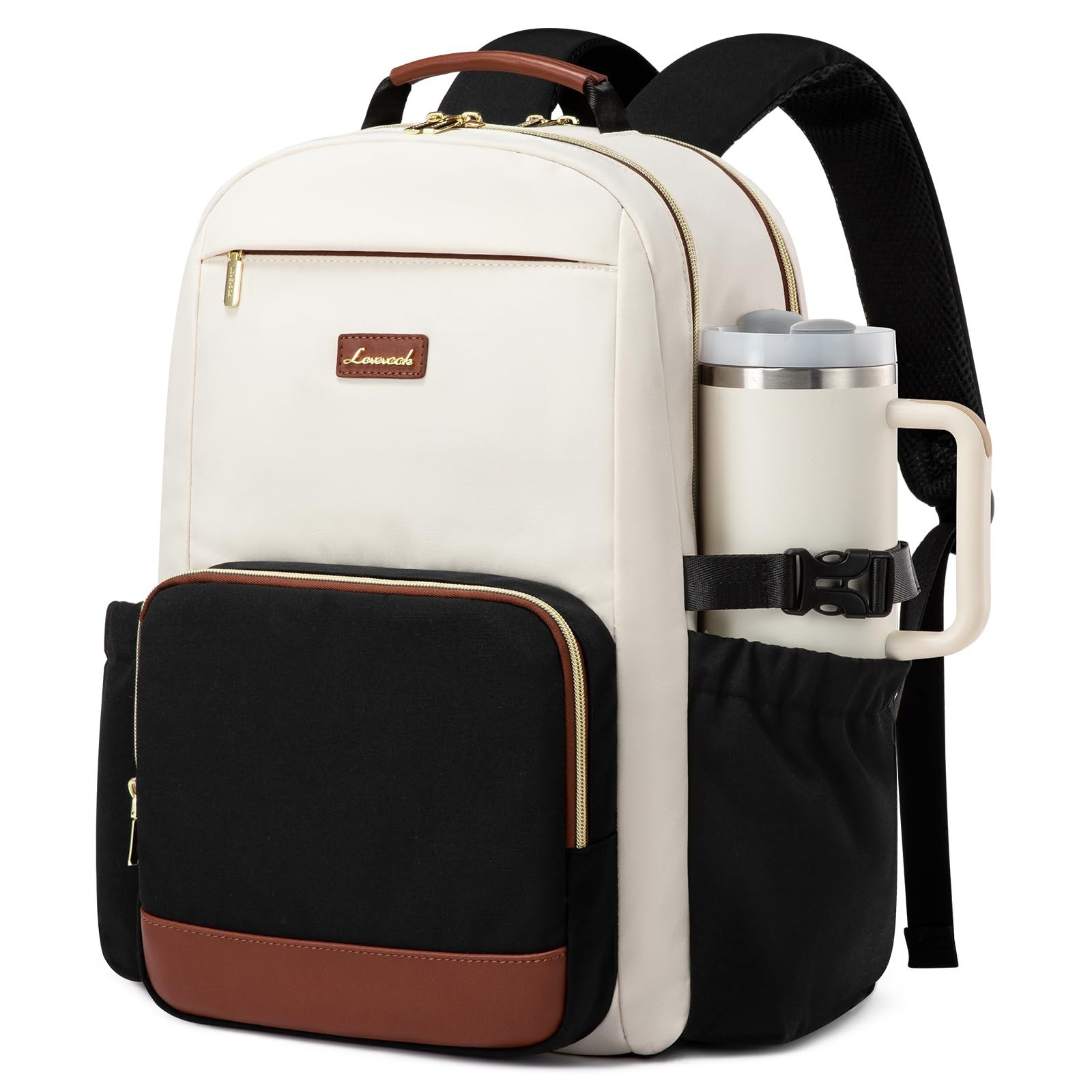 Stylish Waterproof Laptop Backpack for Women, 15.6" Computer Bag, Large Capacity