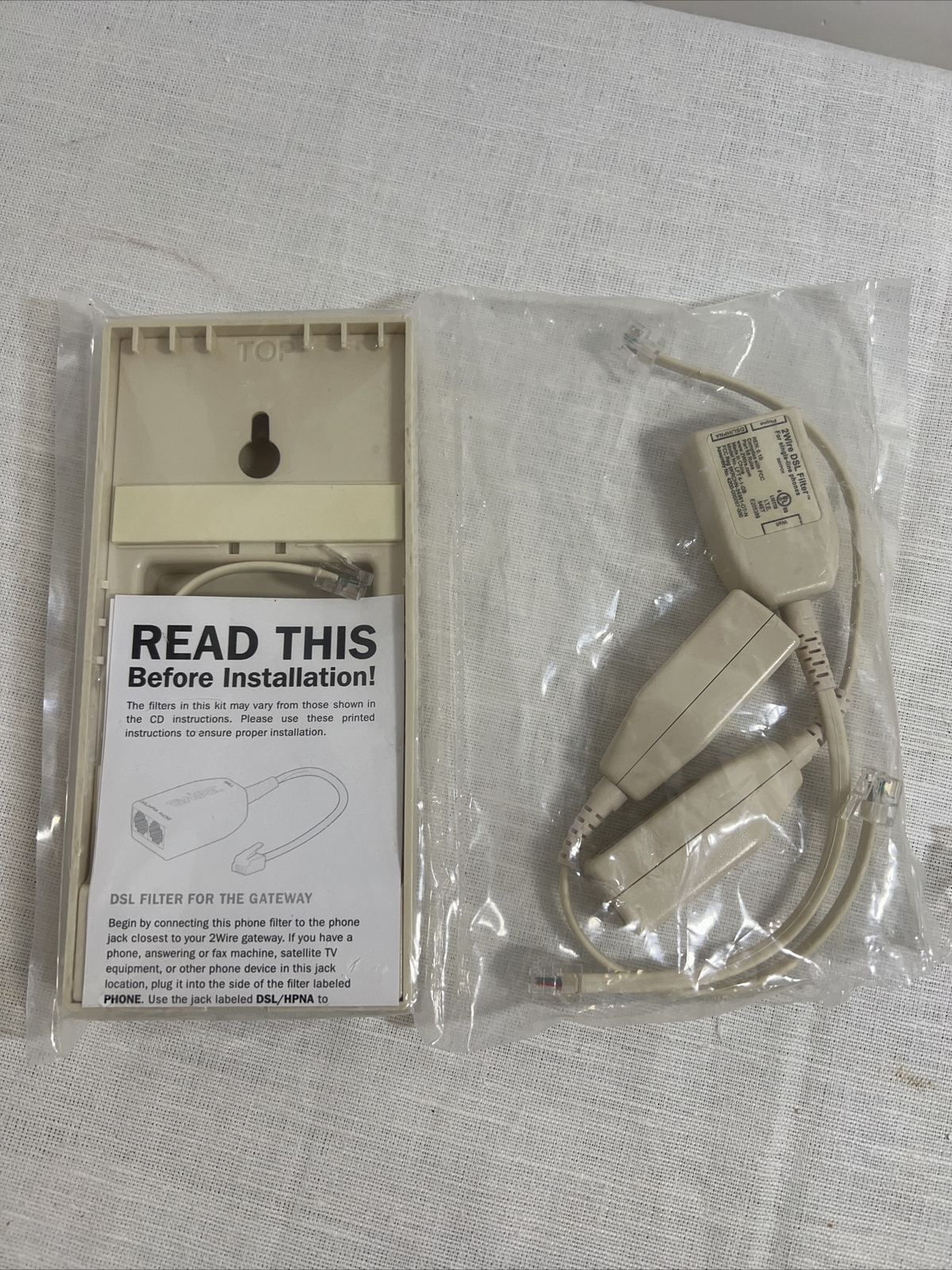2Wire DSL Filter Kit, 1 Single-line wall mount outlet And 3 in-line DSL filters