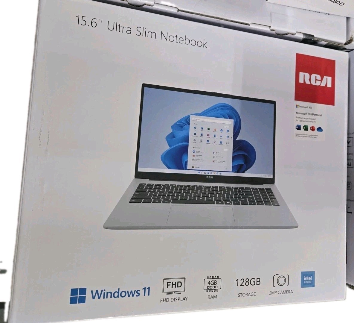 RCA Ultra Slim Notebook 15.6" Intel Pentium 4GB RAM 128GB SSD Windows Silver New
