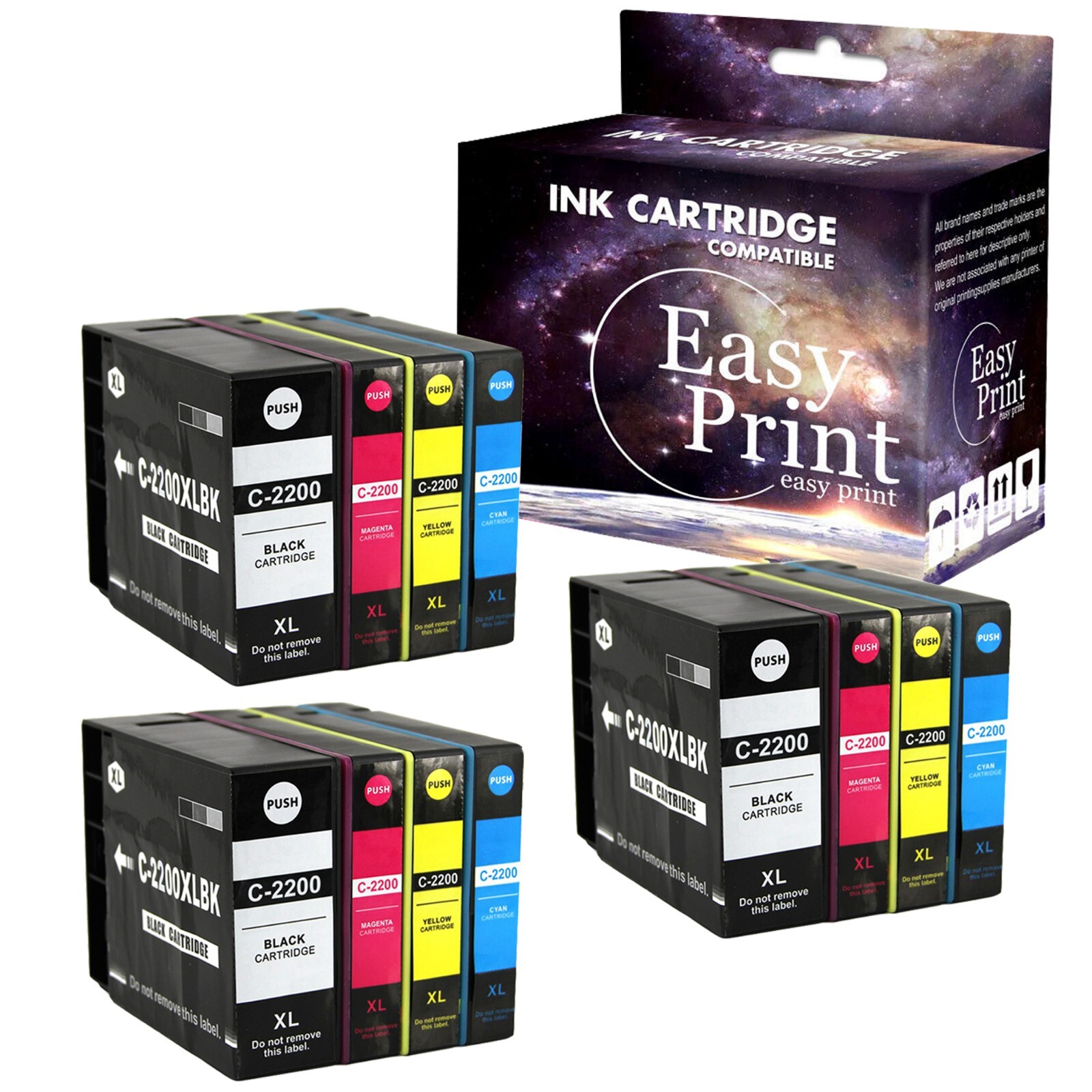 12PK PGI2200 PGI-2200XL Ink for Canon Maxify MB5020 MB5120 MB5320,3B3C3M3Y