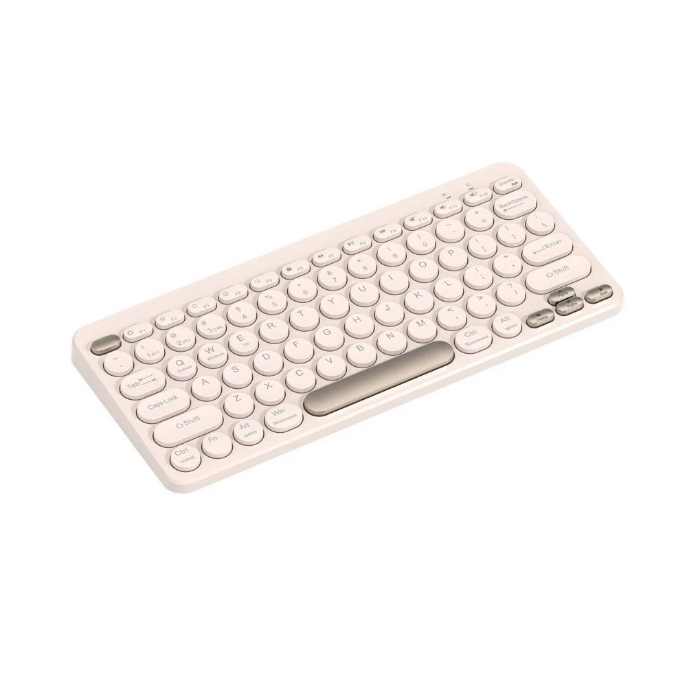 North Compact Round Key Wireless Keyboard - Beige