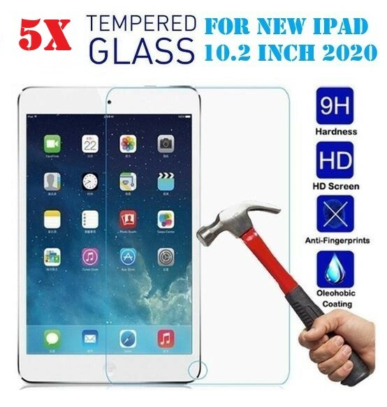 [5-Pack]Tempered GLASS Screen Protector for Apple iPad 10.2 7 / 8 Gen 10.2 inch