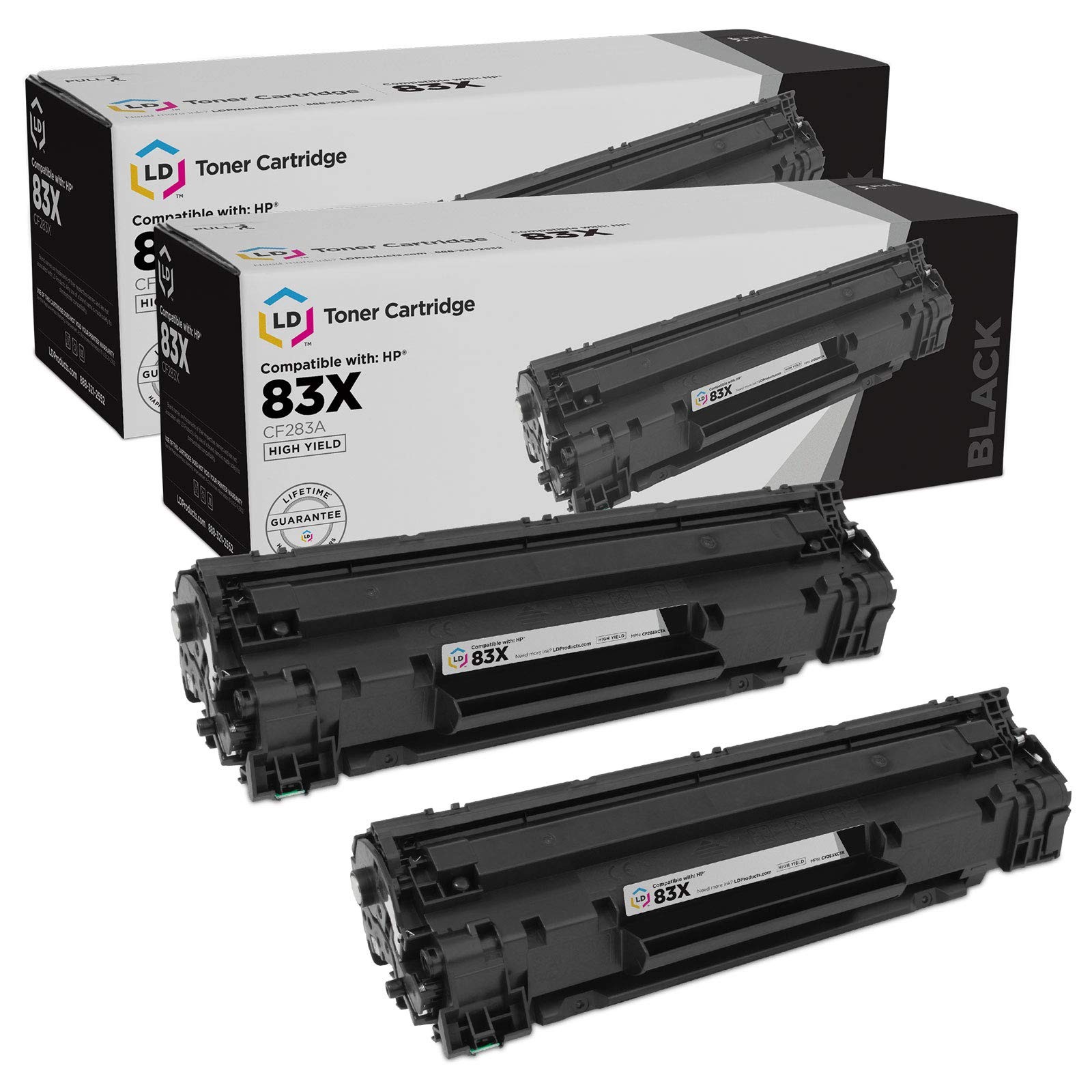 LD Compatible Toner Cartridge Replacement for HP 83X CF283X High Yield (Black,