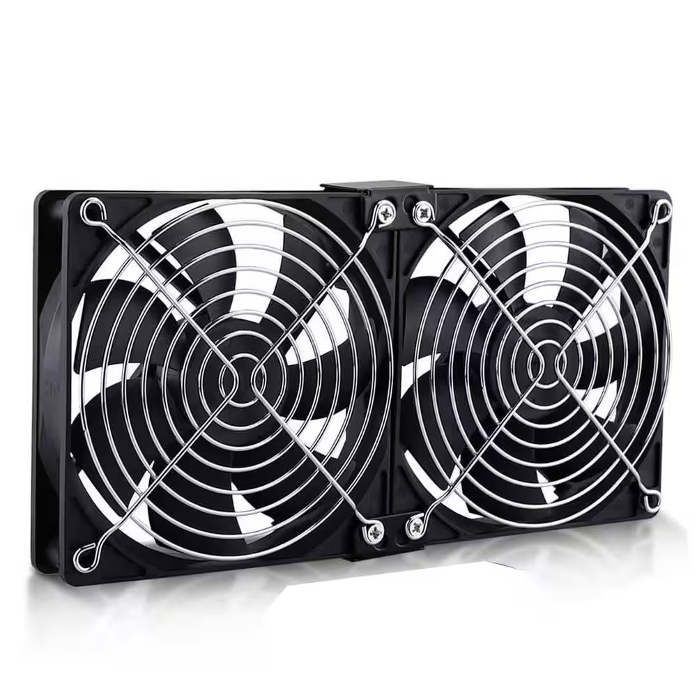 Big Airflow 2 X 120 Mm 240 Mm Computer Fan with AC Plug Cabinet Fan 110-Volt 240