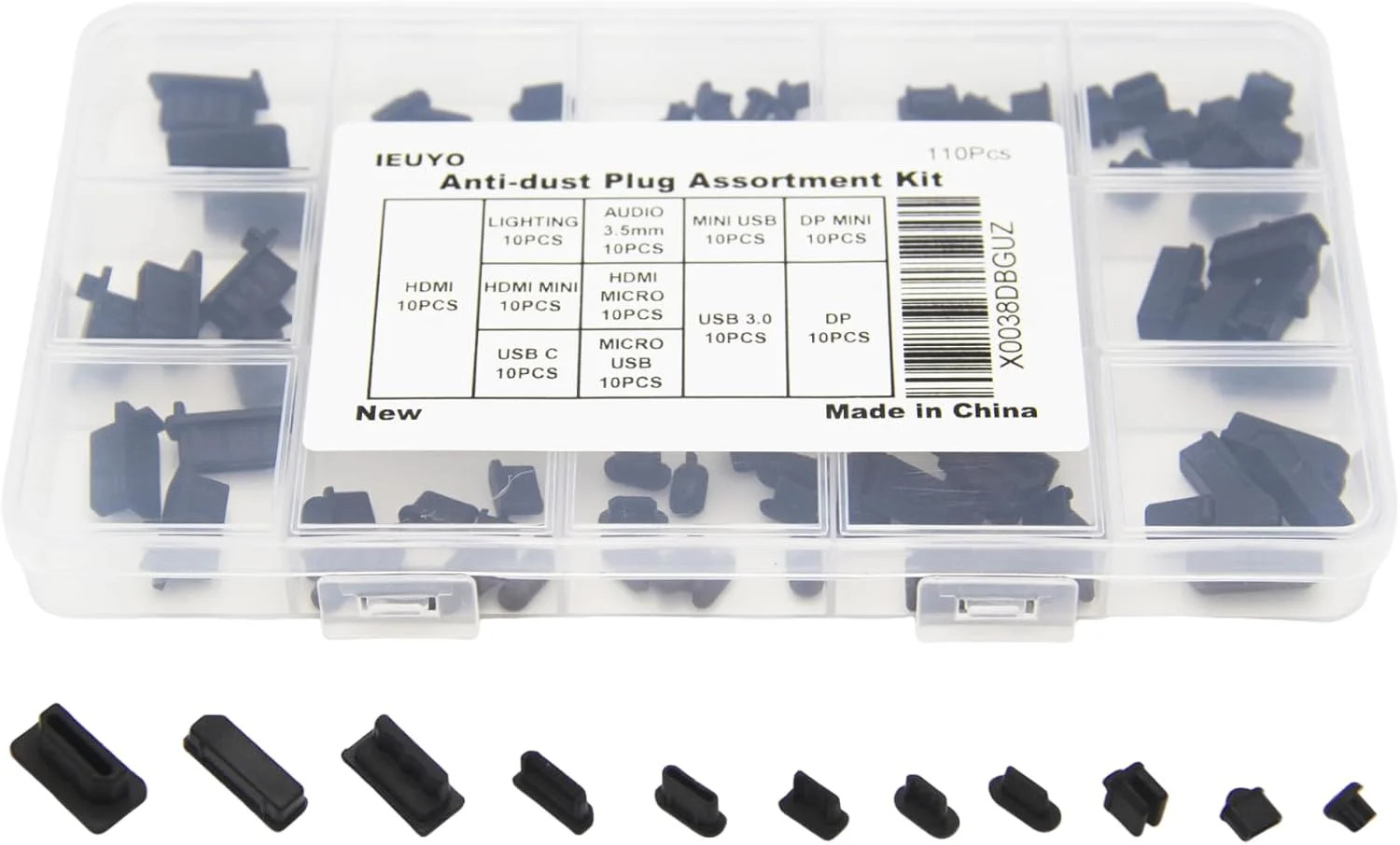 Silicone Universal Anti Dust Cover Plug Kit Stopper Cap for USB C/A Micro USB Li