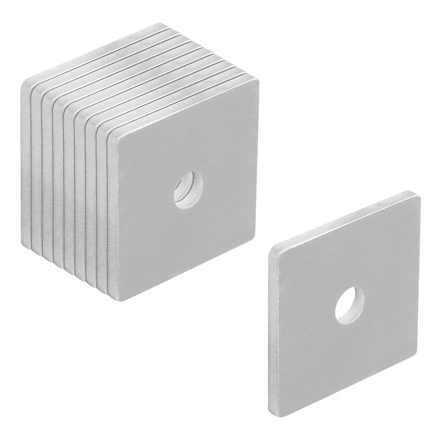 10 PCS 1-5/8"(40 Mm) Aluminum Flat Plate Square Washer for Solar Panel Mounting