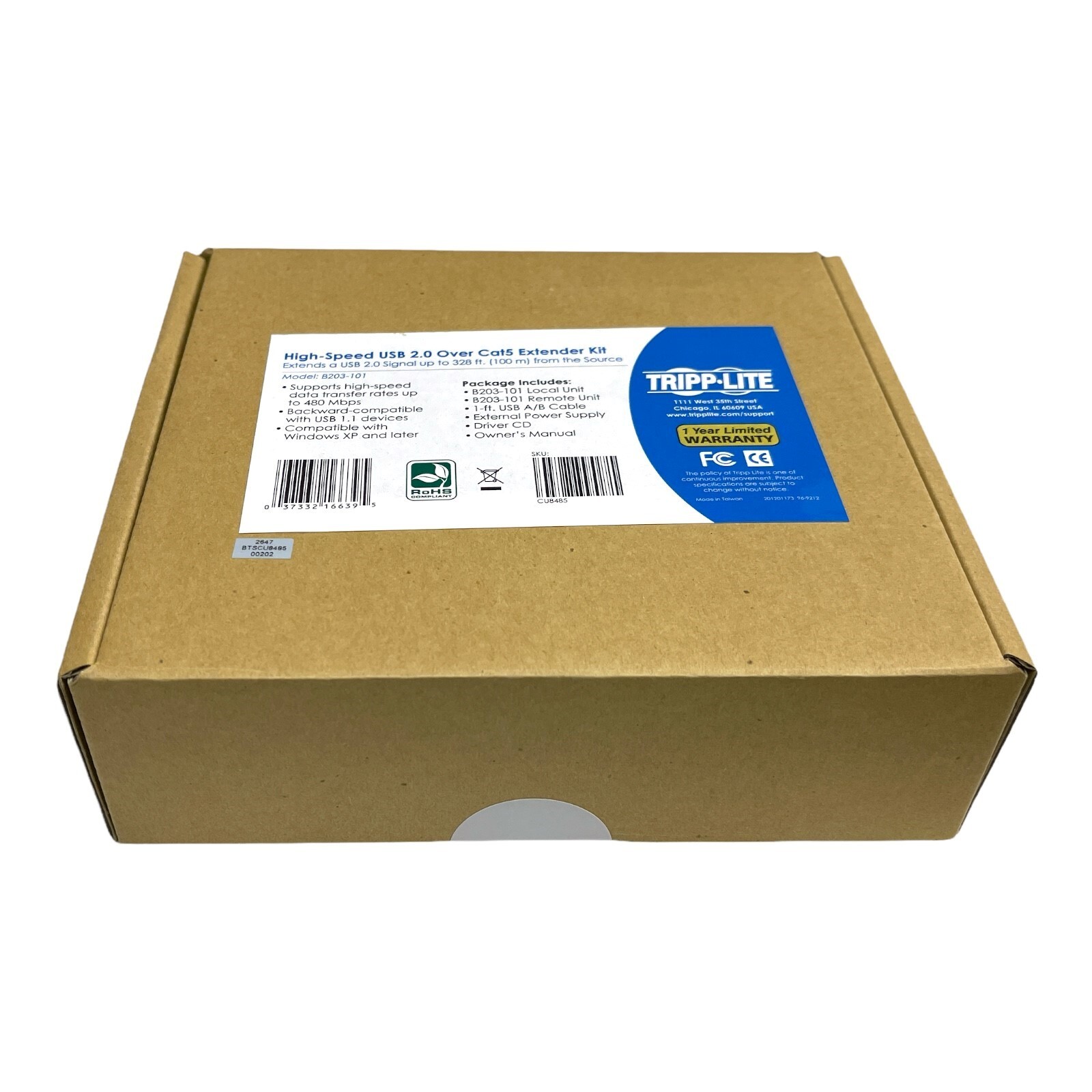 TRIPP-LITE MODEL B203-101 HIGH SPEED USB 2.0OVER Cat5 EXTENDER KIT NEW SEALED