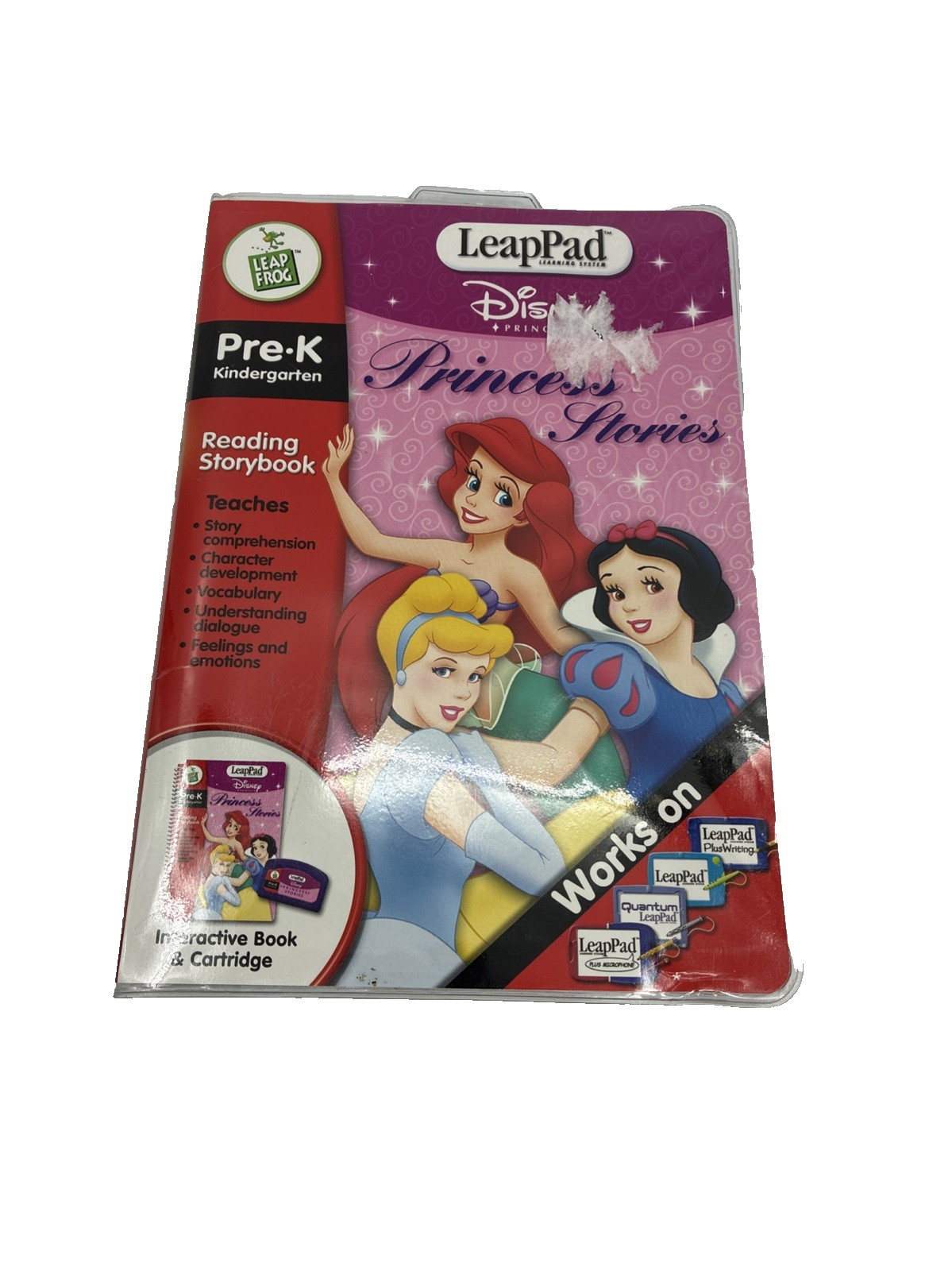 Leap Frog LeapPad Disney Princess Stories Pre K Reading Book Cartridge Set