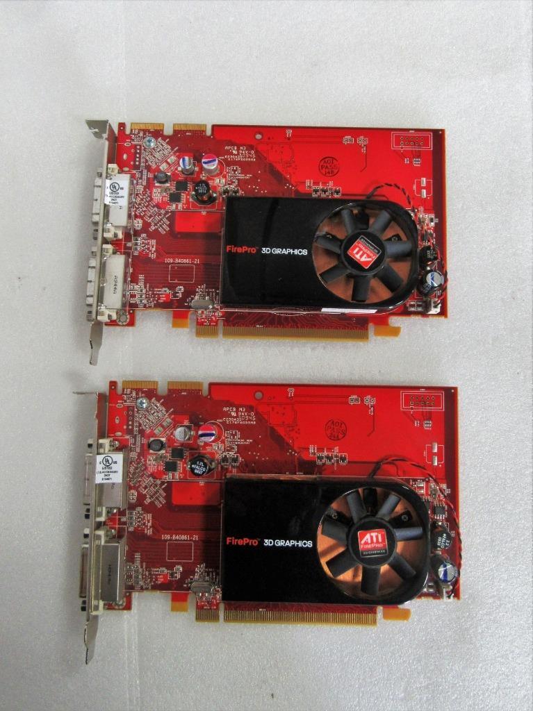 Lot Of 2 AMD FirePro V3700 256MB Dual DVI Video Graphics Card HP 519297-001