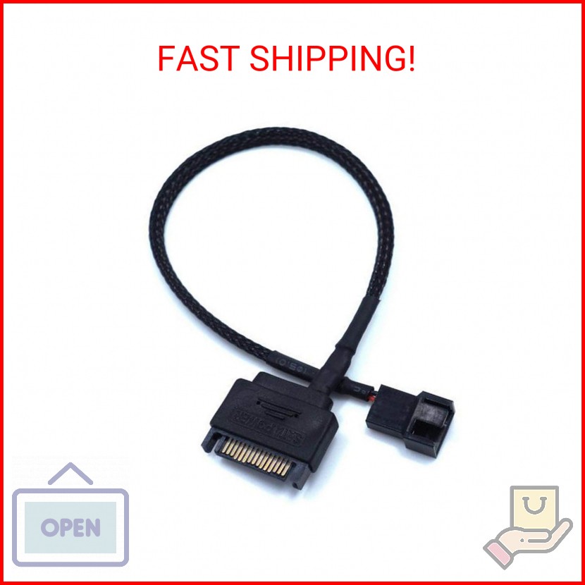 OPSFALCON 2 Pack SATA to 3 Pin / 4 Pin PMW 12V PC Case Fan Power Adapter Cable,