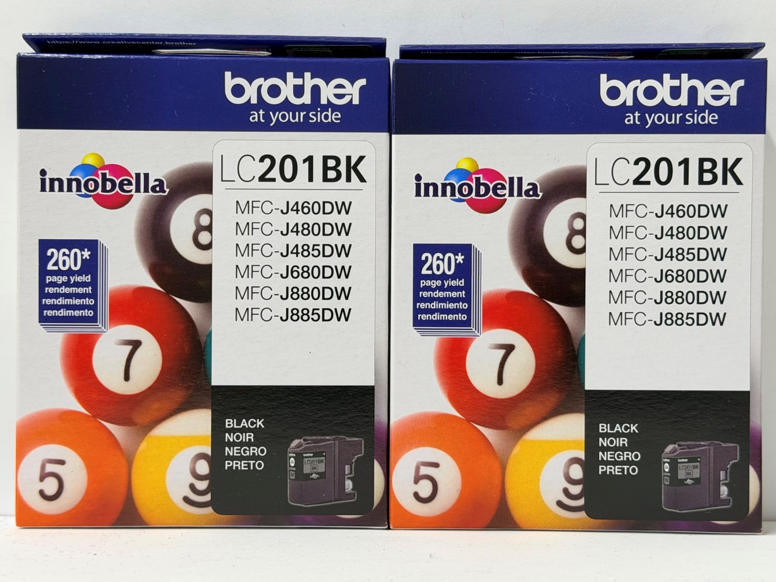 New Genuine Brother LC201 Black 2PK Ink Cartridges MFC-J460DW