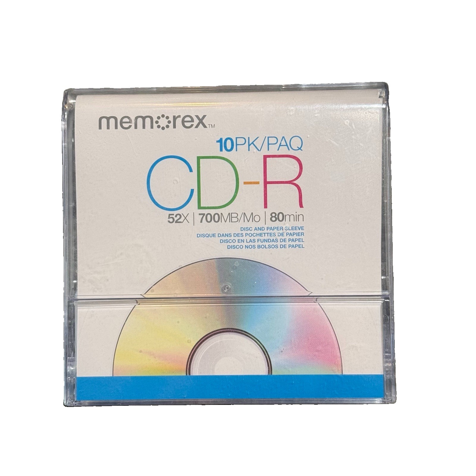 Memorex CD-R 10 pk 52x 700 mbps 80 minute blank CD with Cases NEW 