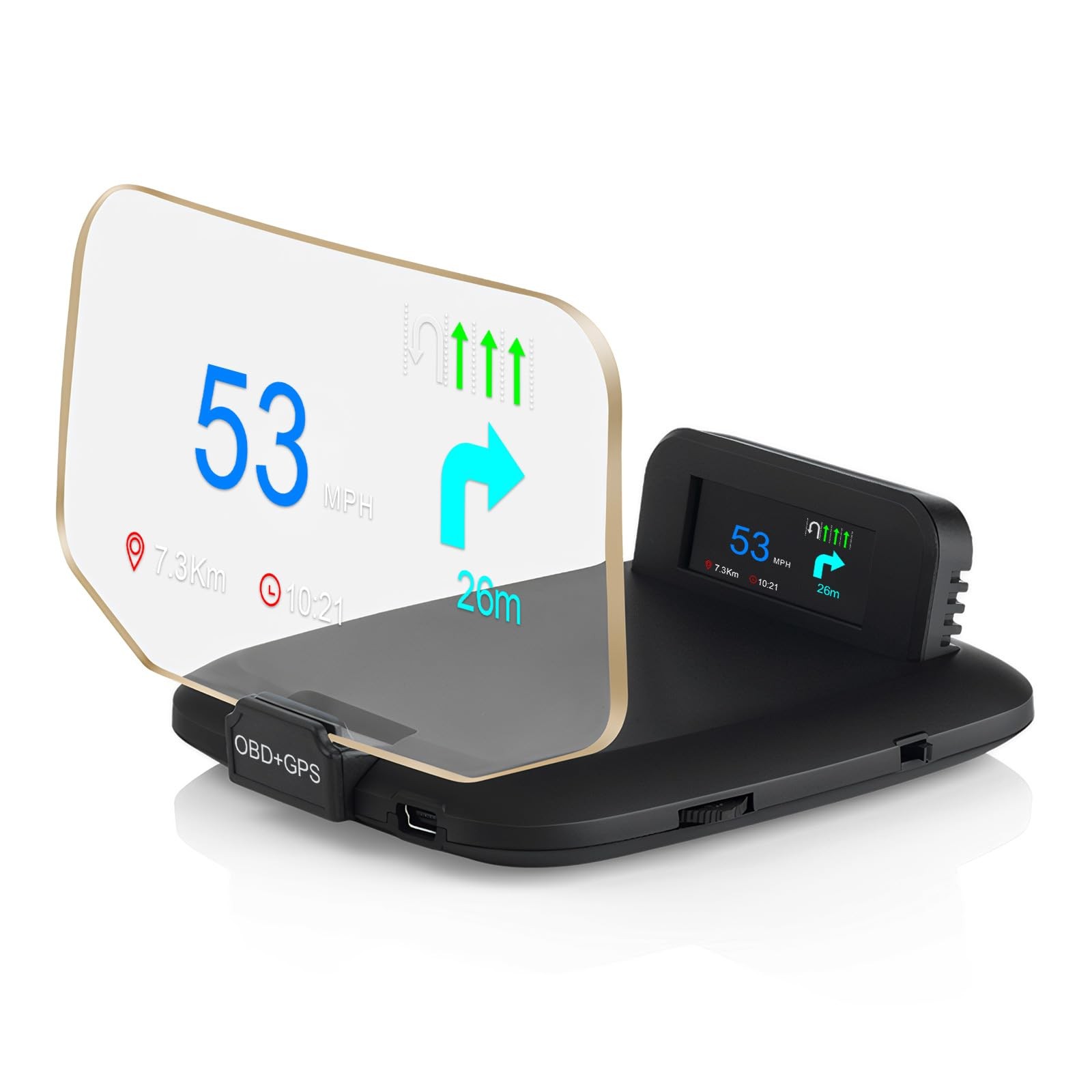 OBD2 Heads Up Display Turn Indication for 12V Car OBD2 & GPS Dual System Digi...