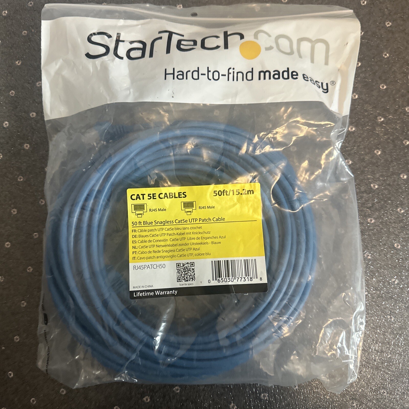 StarTech.com RJ45PATCH50 CAT 5E Cables 50ft. Blue Snagless UTP Patch Cable Blue