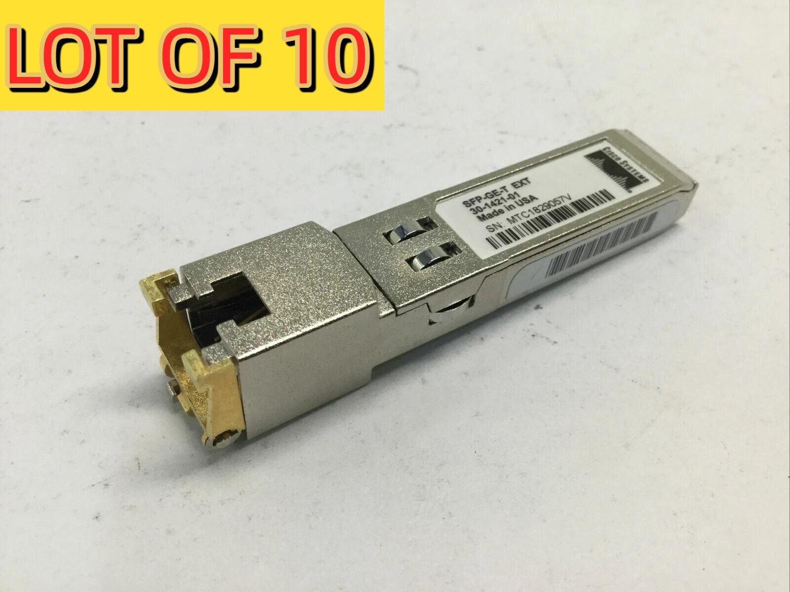 *LOT OF 10*Cisco SFP-GE-T EXT 30-1421-01 USA 1000BASE-T RJ45 SFP Transceiver