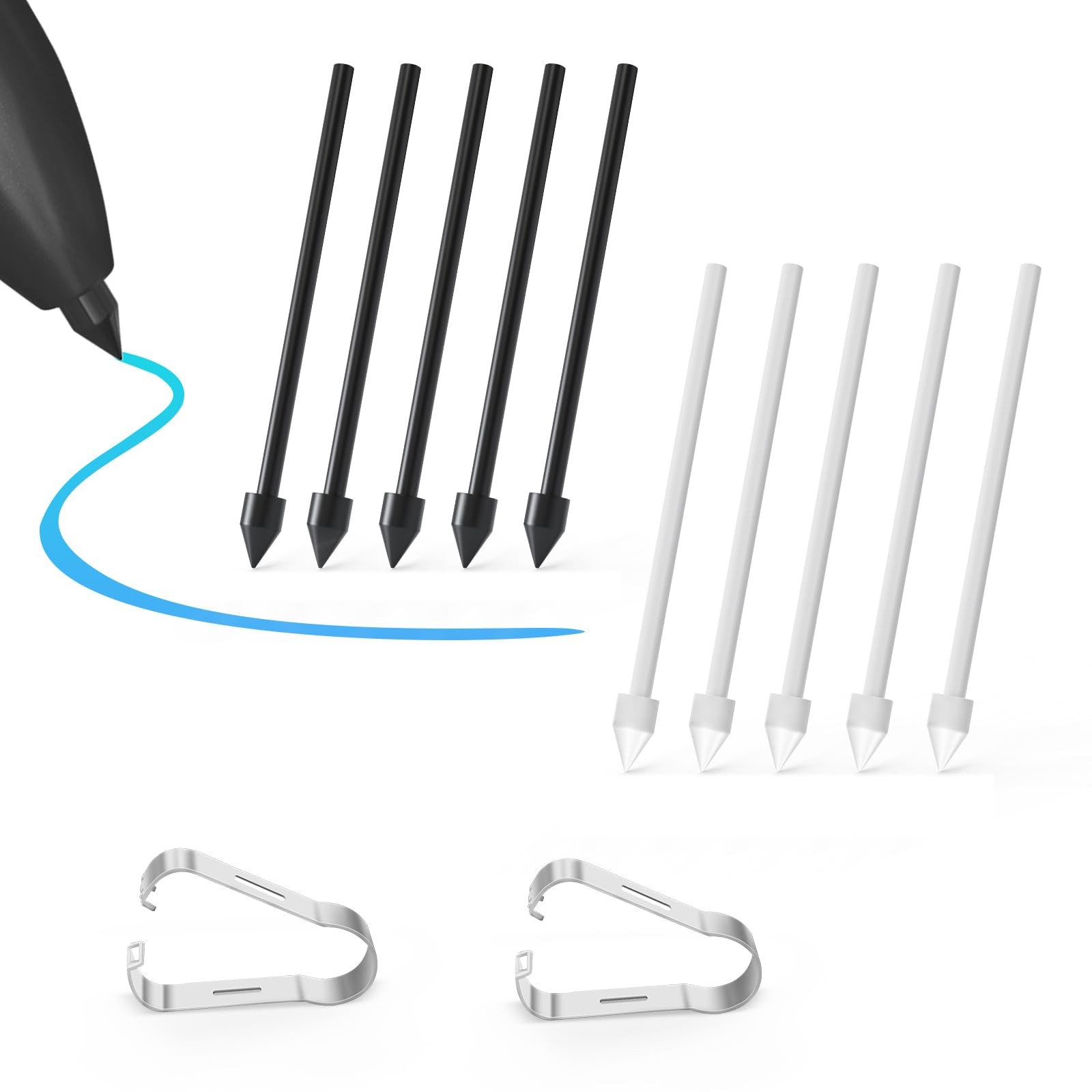 SSS·GRGB 10 PCS Tips/Nibs Replacement for Samsung Galaxy 10 Pcs Set, black 