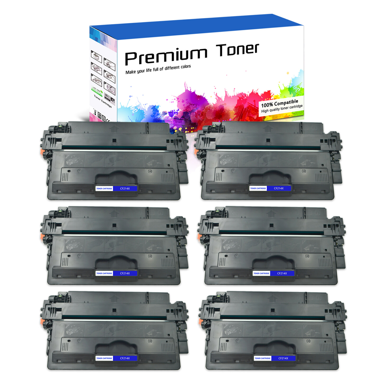 6PK CF214X 14X Toner Cartridge For HP LaserJet Enterprise 700 M712xh MFP M725dn