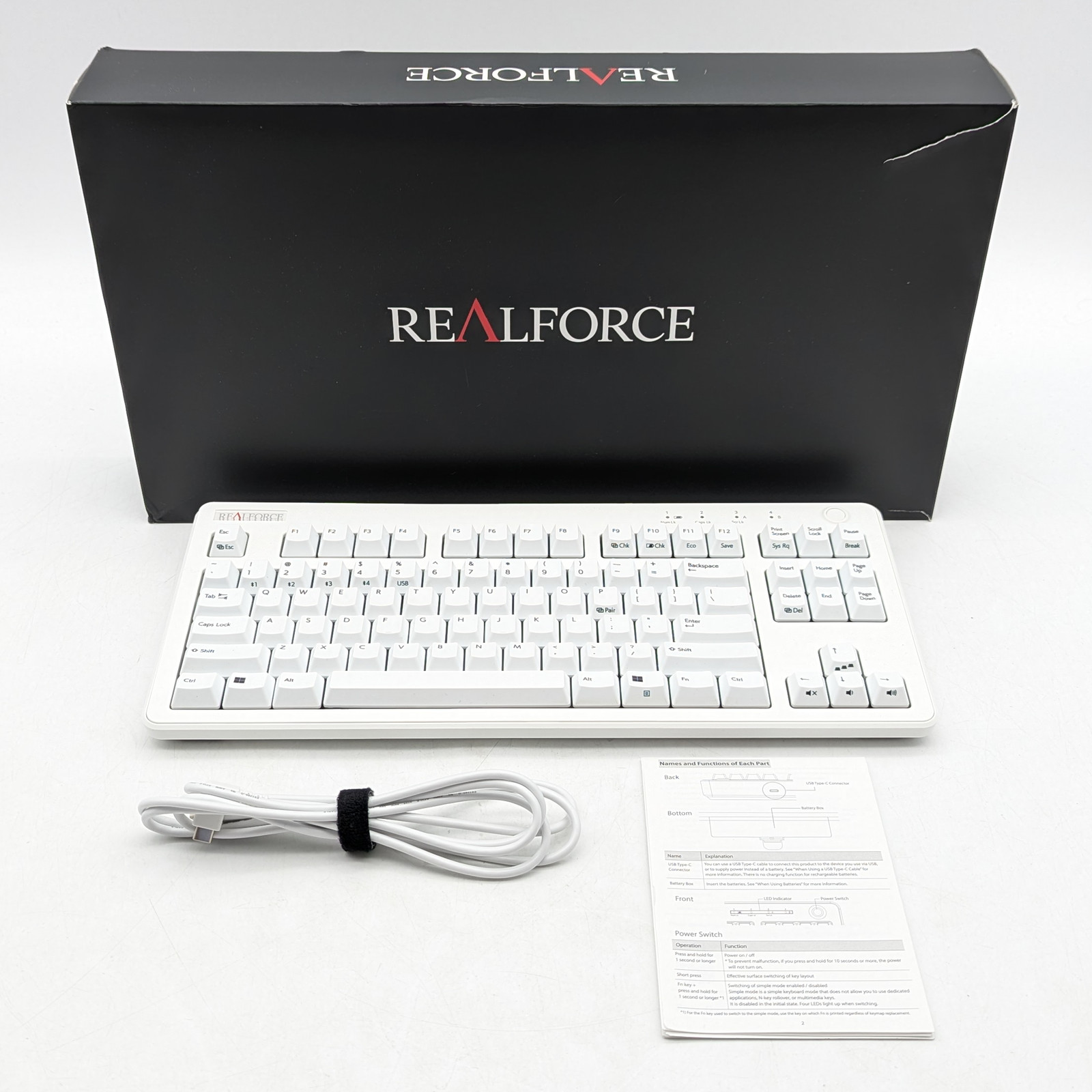 Topre Realforce R3 Silent Hybrid Mechanical Keyboard w/ USB-C Cable (R3HD21)