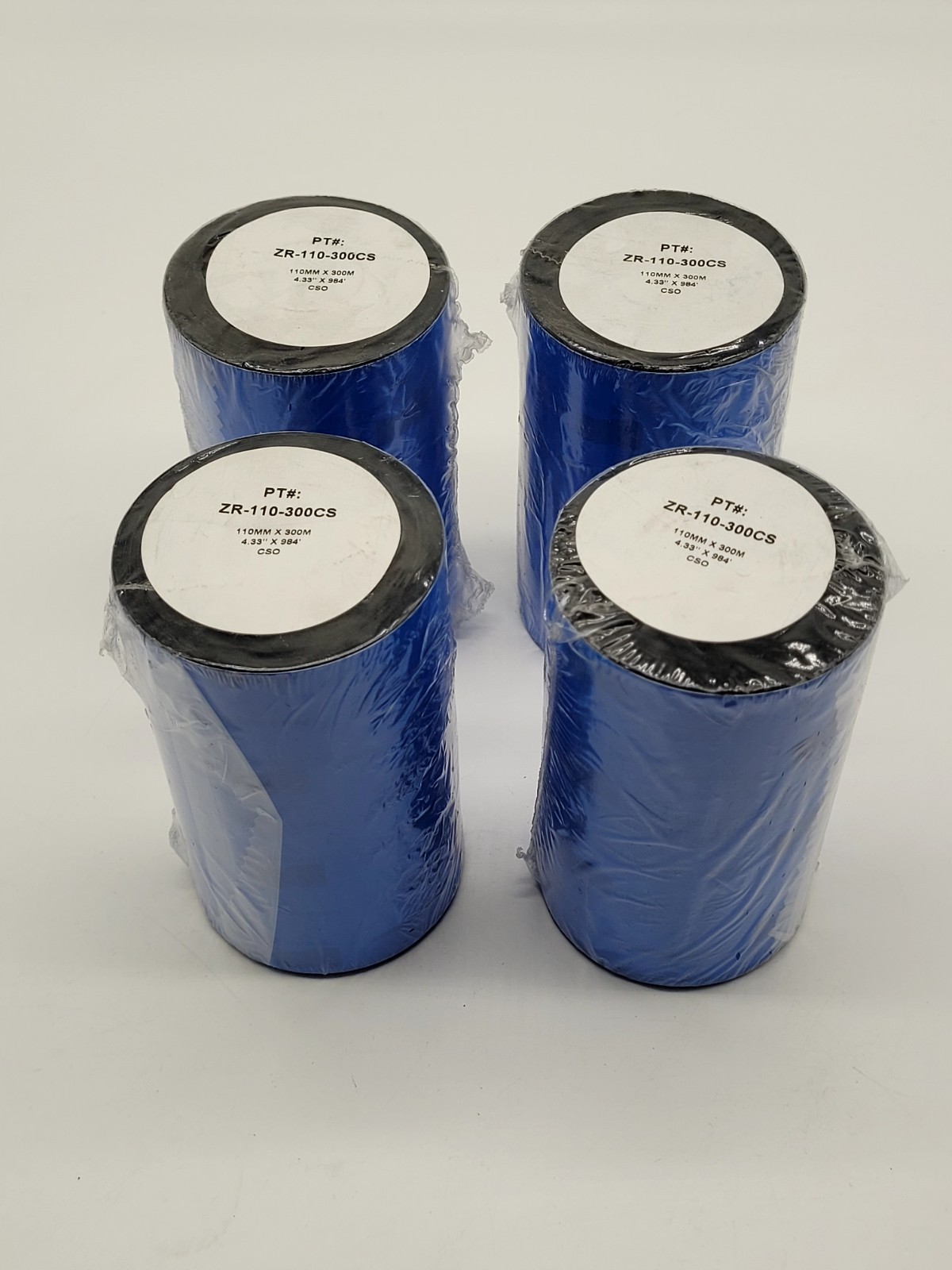 4 pk Black FH Wax Resin Thermal Transfer Ribbon Roll 4.33"  ZR-110-300CS 300M