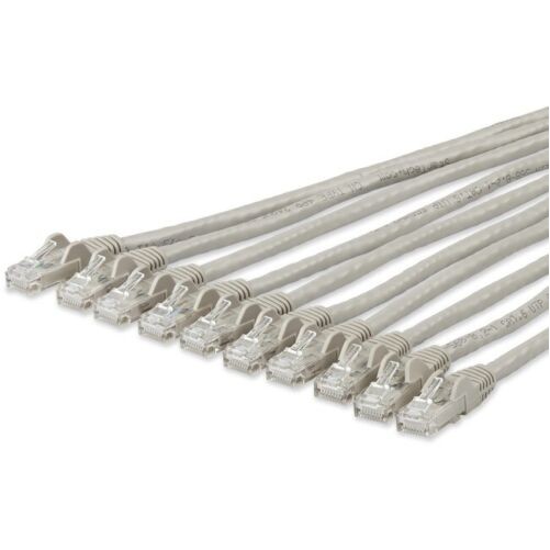 Startech N6PATCH10GR10PK 10FT GREY 10 PACK CAT6 CABLE SNAGLESS RJ45 UTP PATCH CA