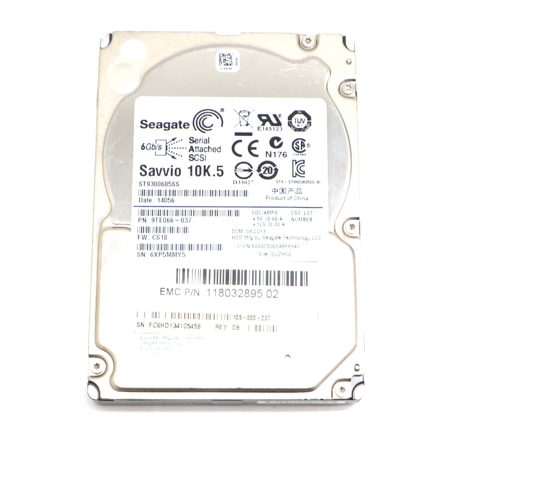 Seagate Savvio 10K.5 ST9300605SS 300GB 6Gb/s 2.5" SAS HDD Hard Drive 9TE066-037