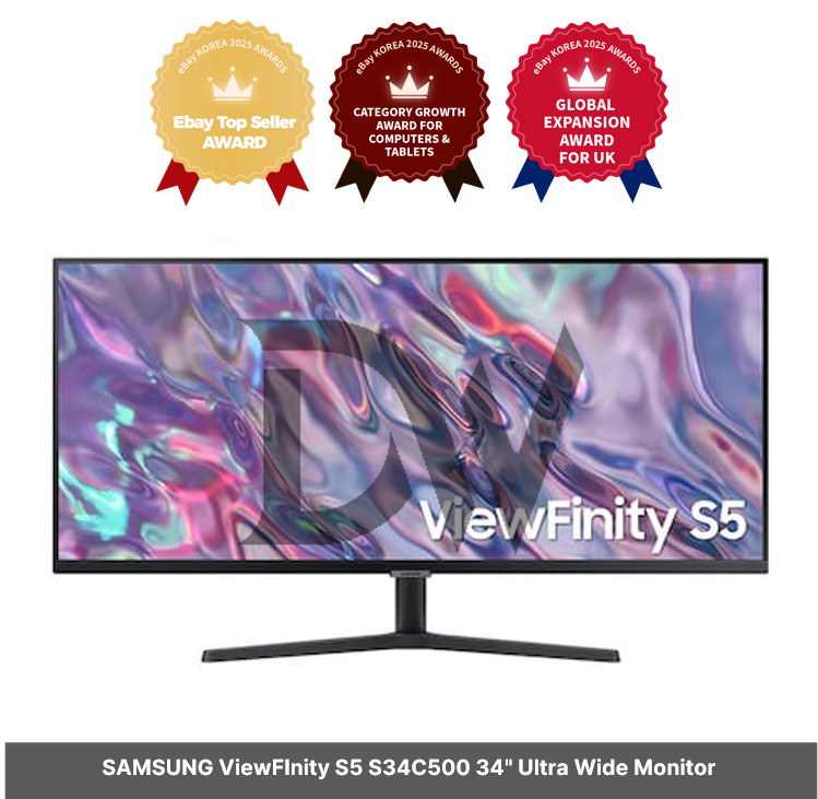 SAMSUNG ViewFInity S5 S34C500 34" Ultra Wide Monitor WQHD 3440 x 1440 21:9