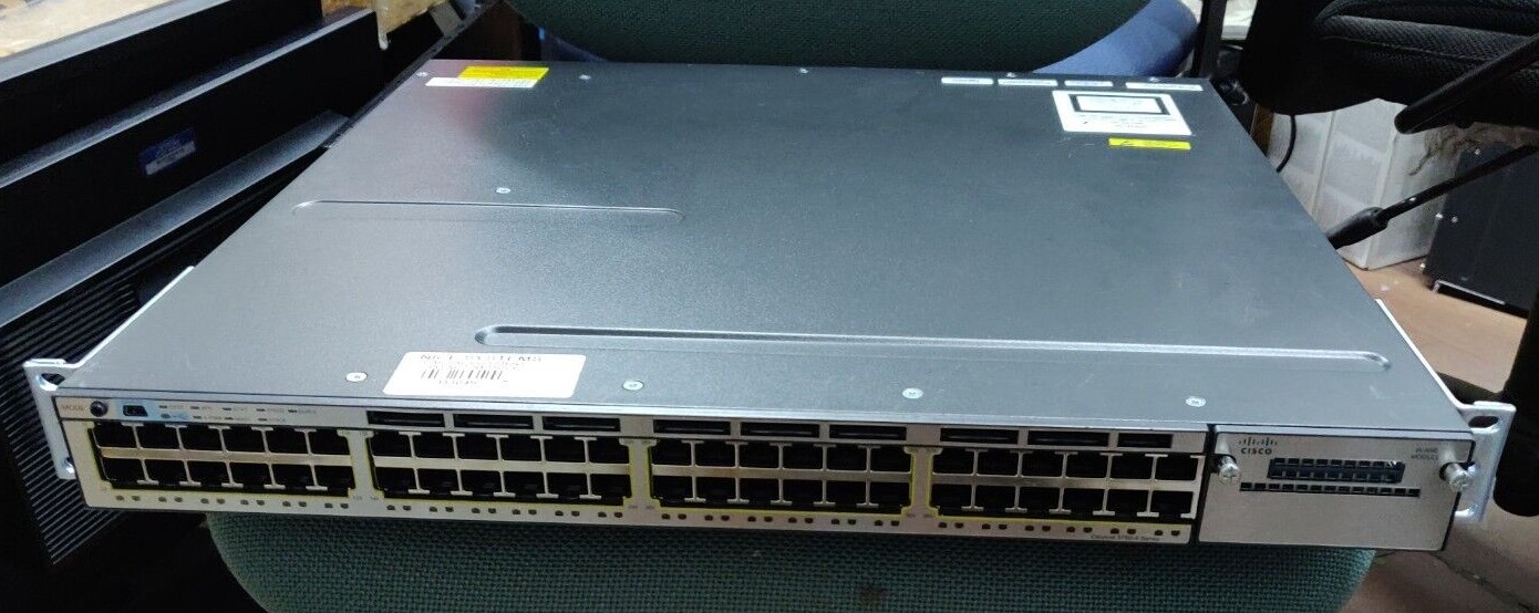 Cisco Catalyst WS-C3750X-48T-S 48-Port Gigabit Switch w/ 2x C3KX-PWR-350WAC PSU