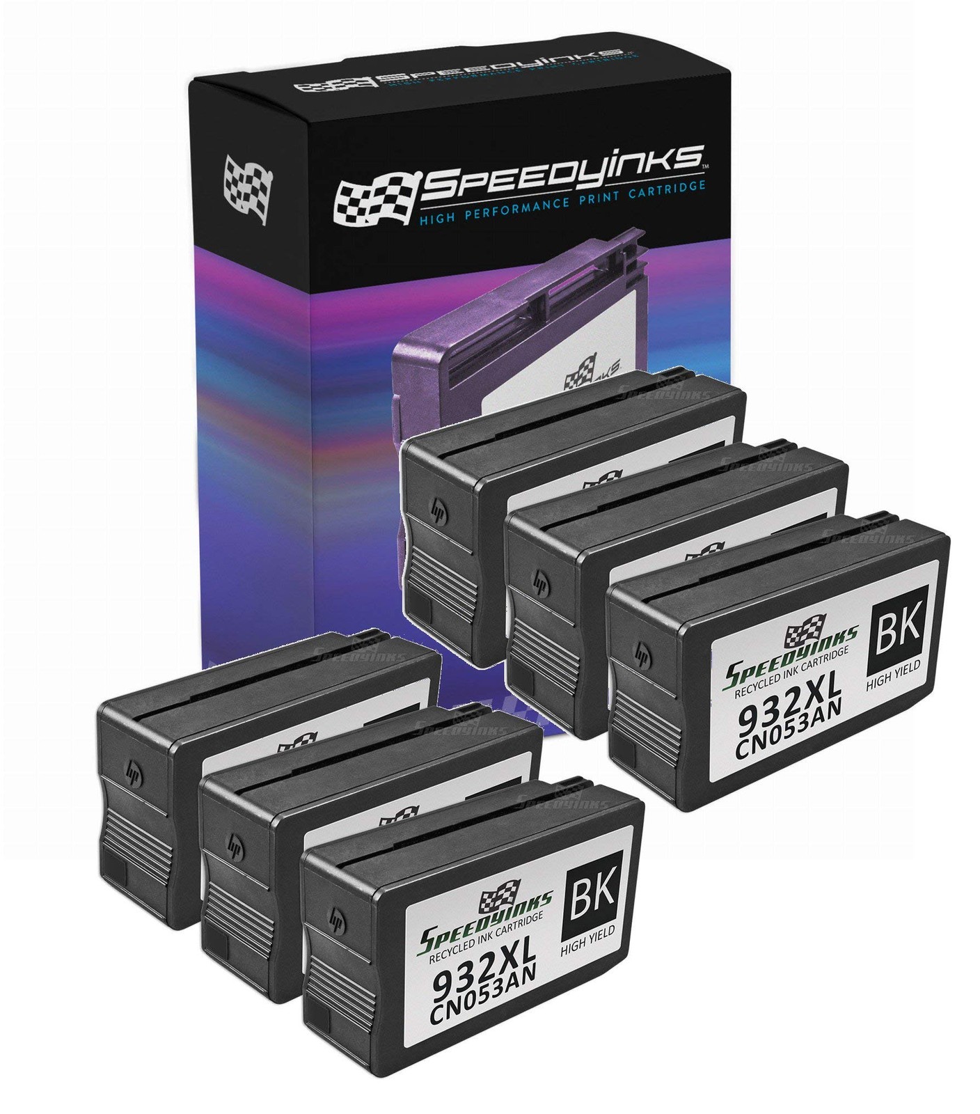 6pk Reman Replacement Ink Cartridge for HP CN053AN 932XL HY