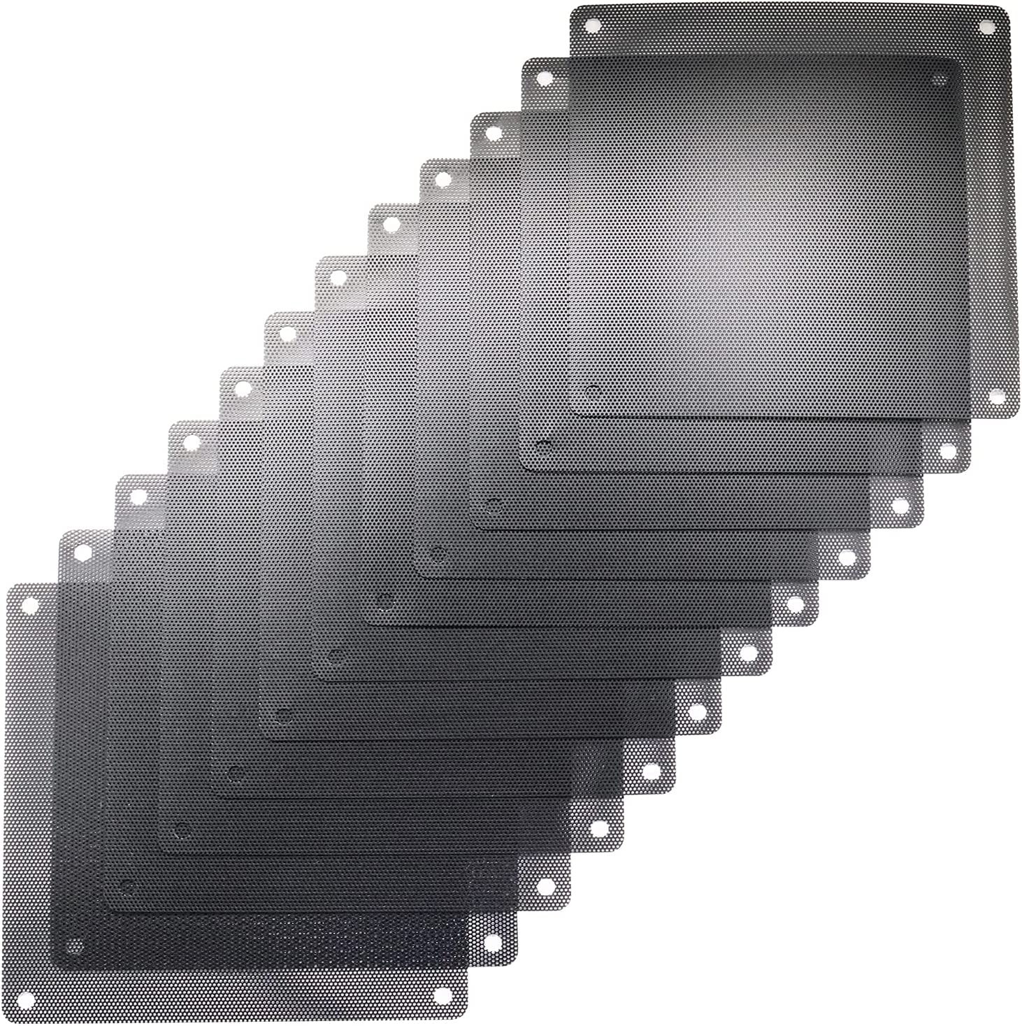 12 Pcs 120mm PVC Black PC Cooler Fan Dust Filter Dustproof Case Cover Computer M