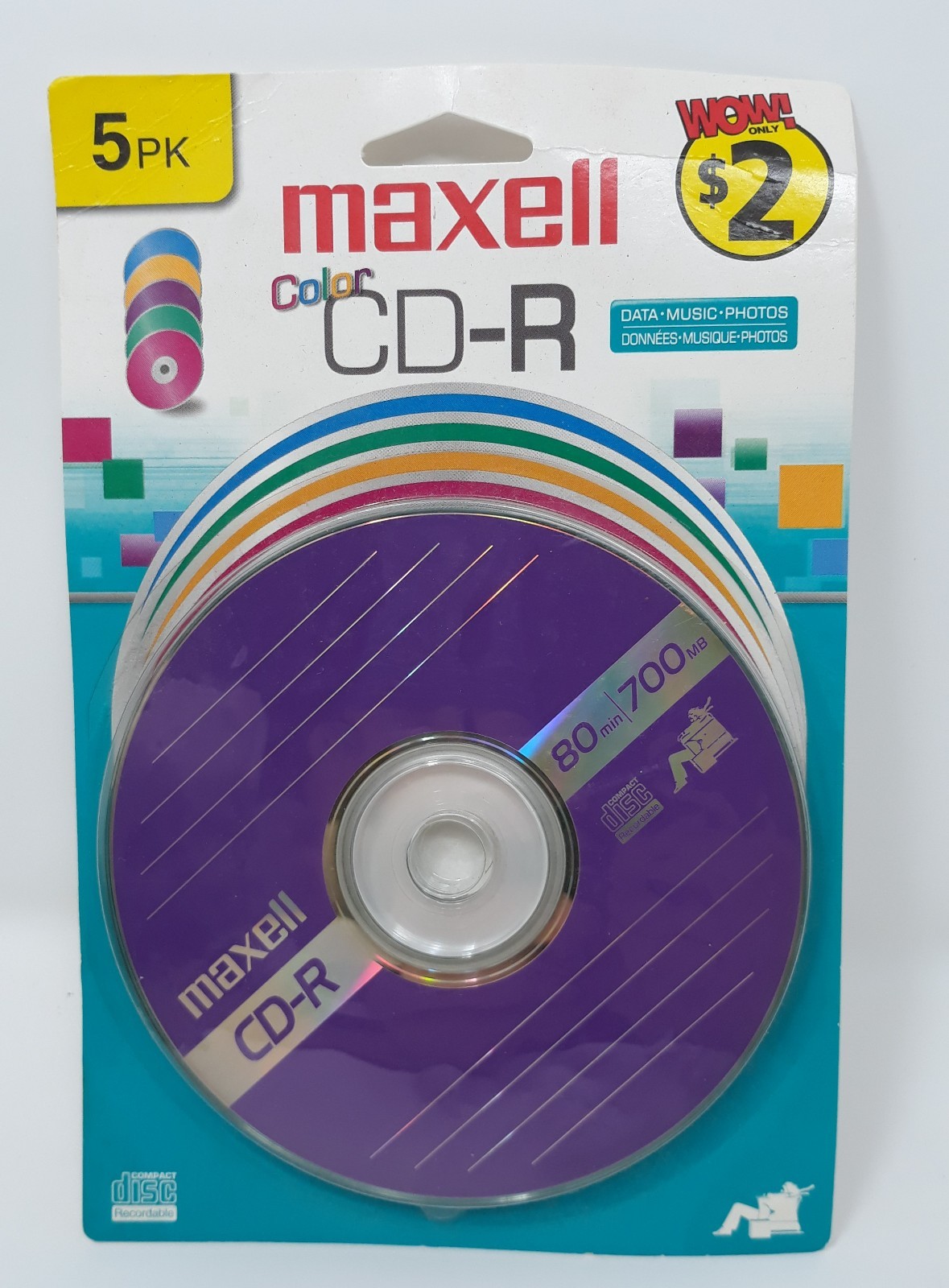 Maxell color CD-R 5pk [80min; 700mb] NEW in package